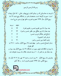 رویت هلال ماه ربیع الثانی سال ۱۴۴۶ هجری قمری